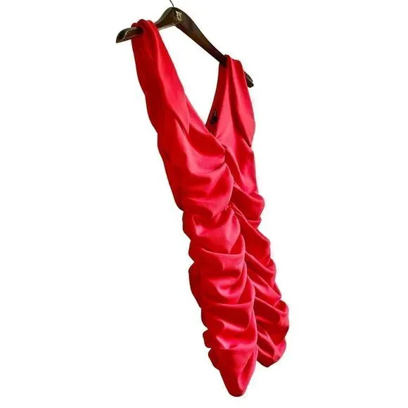 Ruched Tie It Down Crepe Mini Dress - Picture 6 of 16